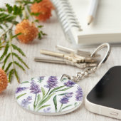 Waterverf Lavender Flowers Sleutelhanger (Voorkant Rechts)