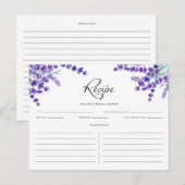 Waterverf Lavender Flowers Spring Recipe Kaart (Voorkant / Achterkant)