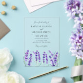 Waterverf lavender Flowers Spring Wedding Acryl Uitnodigingen (Insitu (Huwelijk))