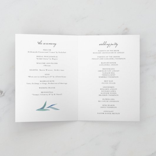 Waterverf Lavender Flowers Spring Wedding Booklet Programma (Binnen)