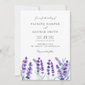 Waterverf lavender Flowers Spring Wedding Kaart (Voorkant)