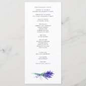 Waterverf lavender Flowers Spring Wedding Programmakaart (Achterkant)