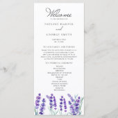 Waterverf lavender Flowers Spring Wedding Programmakaart (Voorkant)