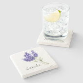Waterverf Lavender Flowers Stenen Onderzetter (Zijkant)