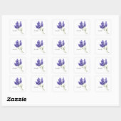 Waterverf Lavender Flowers Vierkante Sticker (Vel)