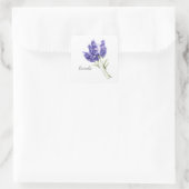 Waterverf Lavender Flowers Vierkante Sticker (Tas)