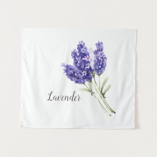 Waterverf Lavender Flowers Wandkleed (Voorkant (horizontaal))