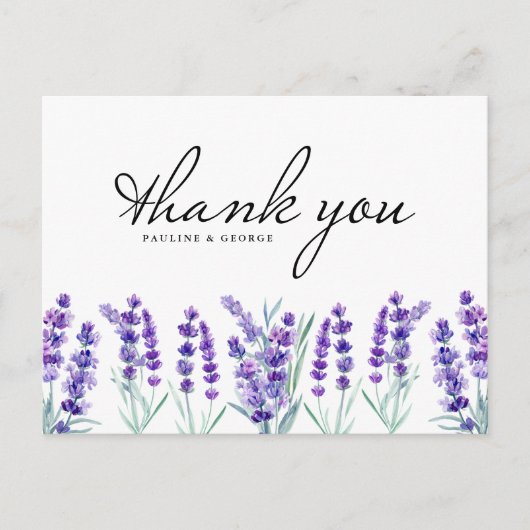 Waterverf lavender Flowers Weddenschap Briefkaart (Voorkant)