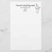 Waterverf Lavender Gepersonaliseerd Briefpapier (Voorkant)