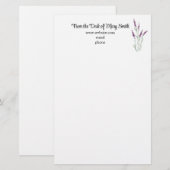 Waterverf Lavender Gepersonaliseerd Briefpapier (Voorkant / Achterkant)