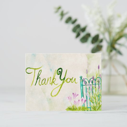 Waterverf Lavender Hartelijk dank Briefkaart (Staand voorkant)