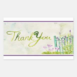 Waterverf Lavender Hartelijk dank Rechthoekige Sticker