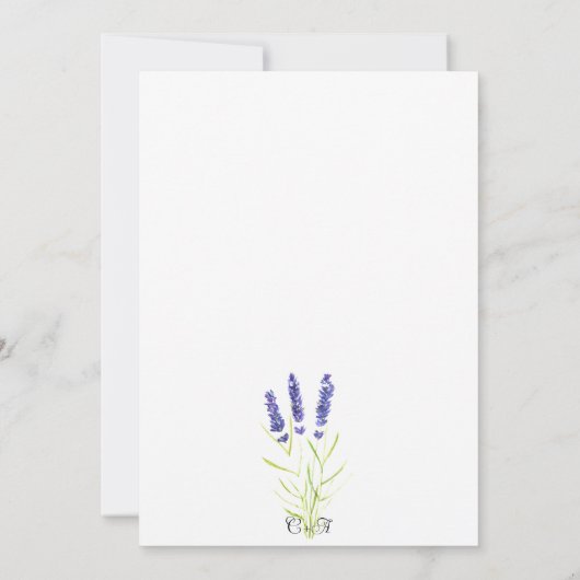 Waterverf Lavender Herbs Floral Wedding Kaart (Achterkant)