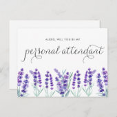 Waterverf Lavender is mijn persoonlijke begeleider Uitnodiging Briefkaart (Voorkant / Achterkant)