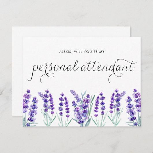 Waterverf Lavender is mijn persoonlijke begeleider Uitnodiging Briefkaart (Voorkant / Achterkant)