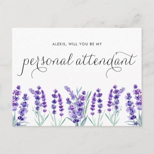 Waterverf Lavender is mijn persoonlijke begeleider Uitnodiging Briefkaart (Voorkant)