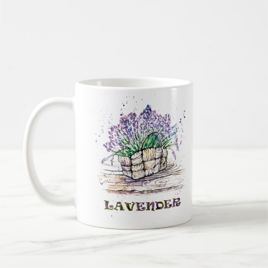 Waterverf Lavender Koffiemok (Links)
