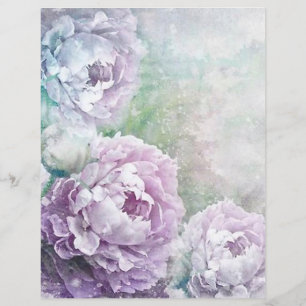 Waterverf Lavender Lila Floral Scrapbook Paper