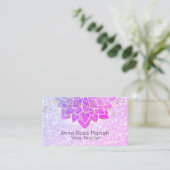 *~* Waterverf Lavender Mandala Glitter Spiritueel Visitekaartje (Staand voorkant)
