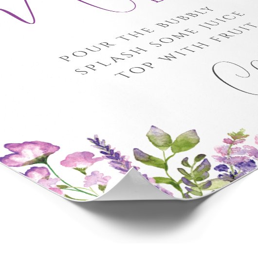 Waterverf Lavender Mimosa Bar Poster (Hoek)