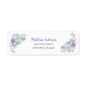 Waterverf lavender & Mint Floral | Retouradres Etiket (Voorkant)