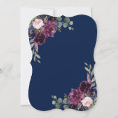 Waterverf Lavender Navy Marsala Floral Baptisme Kaart (Achterkant)