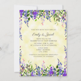 Waterverf Lavender over de uitnodiging voor een ge