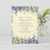 Waterverf Lavender over de uitnodiging voor een ge (Staand voorkant)