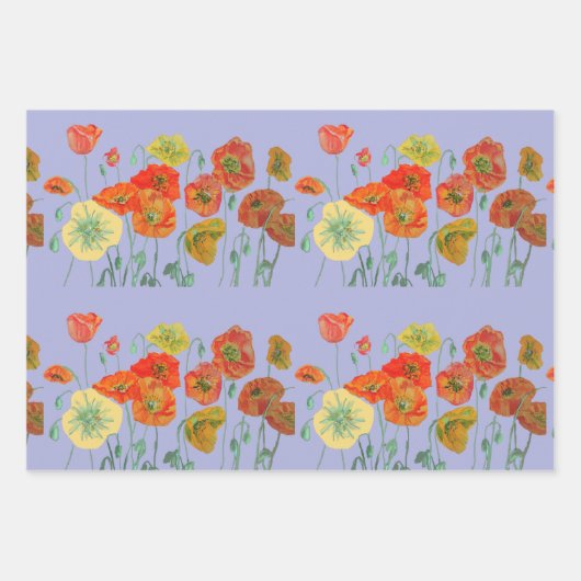 Waterverf lavender Paarse blaasbloem Inpakpapier Vel (Voorkant 3)