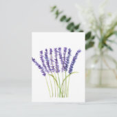 Waterverf lavender, paarse bloemen briefkaart (Staand voorkant)