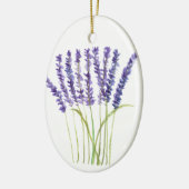 Waterverf lavender, paarse bloemen keramisch ornament (Links)