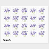 Waterverf lavender, paarse bloemen vierkante sticker (Vel)