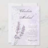 Waterverf lavender paarse elegant bruiloft kaart (Voorkant)