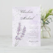 Waterverf lavender paarse elegant bruiloft kaart (Staand voorkant)