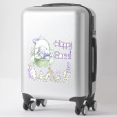 Waterverf Lavender Paaspaaswit of helder Sticker (Koffer)