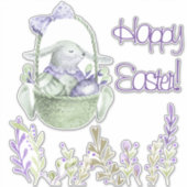 Waterverf Lavender Paaspaaswit of helder Sticker (Voorkant)