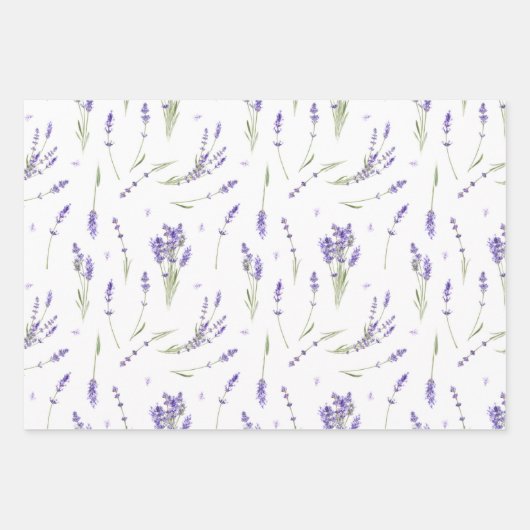 Waterverf lavender Patroon Inpakpapier Vel (Voorkant 2)