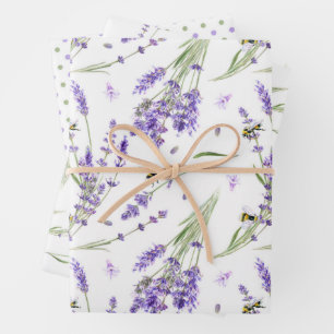 Waterverf lavender Patroon Inpakpapier Vel