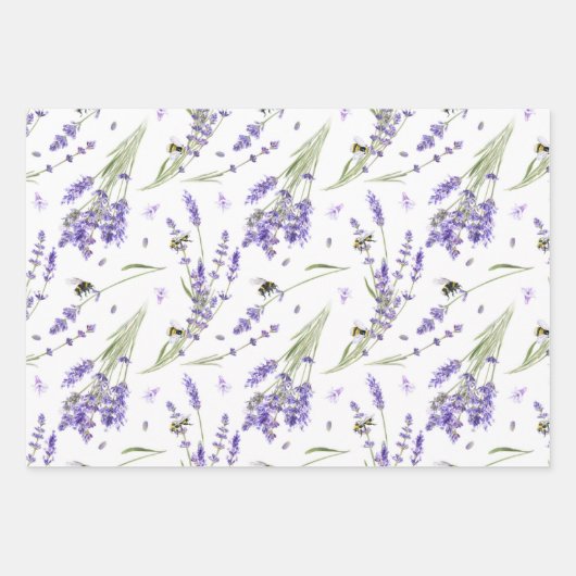 Waterverf lavender Patroon Inpakpapier Vel (Voorkant)