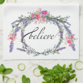 Waterverf Lavender Pink Wild Roos, geloof Theedoek (Gevouwen)