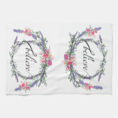 Waterverf Lavender Pink Wild Roos, geloof Theedoek (Horizontaal)