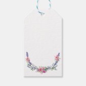 Waterverf Lavender Pink Wilde Roos en Eucalyptus Cadeaulabel (Voorkant)