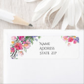 Waterverf Lavender Pink Wilde Roos en Eucalyptus Etiket (Insitu)