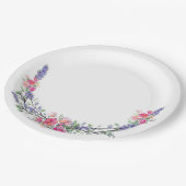 Waterverf Lavender Pink Wilde Roos en Eucalyptus Papieren Bordje (Gekanteld)