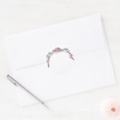 Waterverf Lavender Pink Wilde Roos en Eucalyptus Ronde Sticker (Envelop)