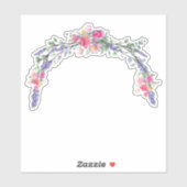 Waterverf Lavender Pink Wilde Roos en Eucalyptus Sticker (Vel)