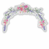 Waterverf Lavender Pink Wilde Roos en Eucalyptus Sticker (Voorkant)