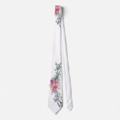 Waterverf Lavender Pink Wilde Roos en Eucalyptus Stropdas (Voorkant)