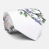 Waterverf Lavender Pink Wilde Roos en Eucalyptus Stropdas (Opgerold)