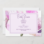 Waterverf lavender & roze Floral Kaart (Voorkant)